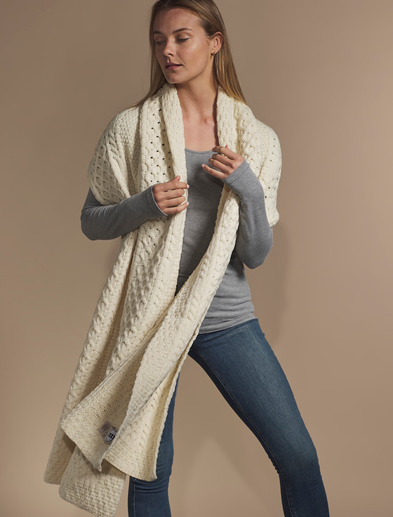 aran cashmere Higgins Clan Aran Wrap
