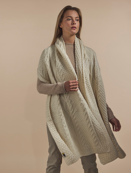 aran cashmere Hogan Clan Aran Wrap