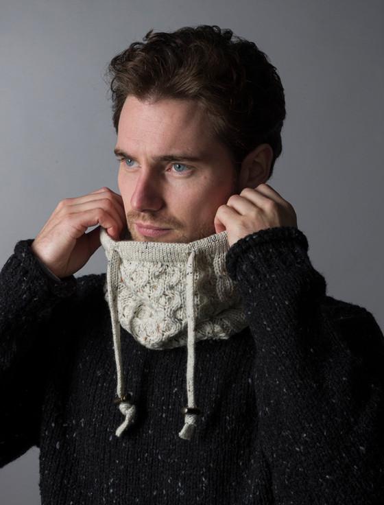 Aran Cashmere Honeycomb & Cable Soft Aran Snood