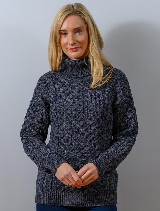 aran cashmere ‎Honeycomb Turtl‎eneck Aran Sweater‎‎‎‎