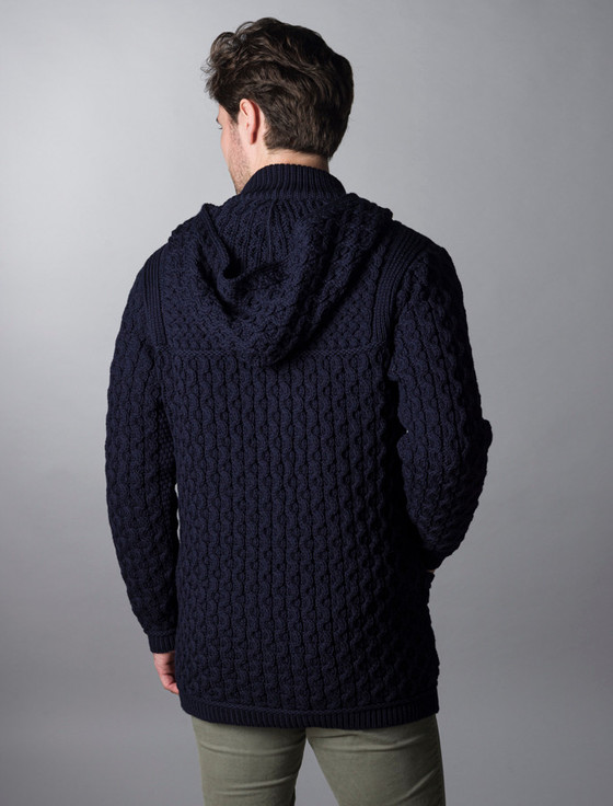 Aran Cashmere ‎Hoo‎ded‎ Meri‎no Aran Jacket