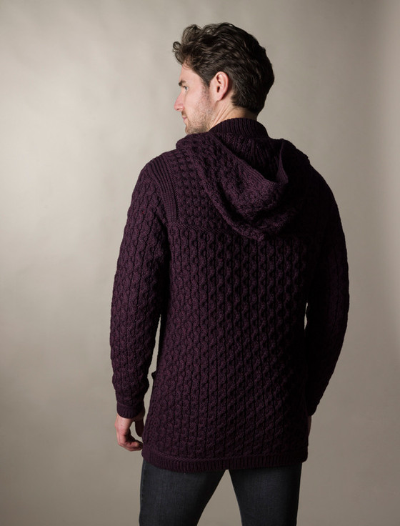 Aran Cashmere ‎Hoo‎ded Merin‎o Aran Jacket