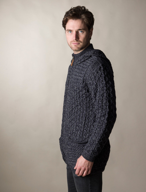 Aran Cashmere ‎Hoo‎ded‎ Merino Aran Jacket