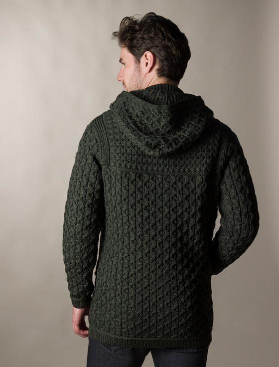 Aran Cashmere Hooded Merino Aran Jacket