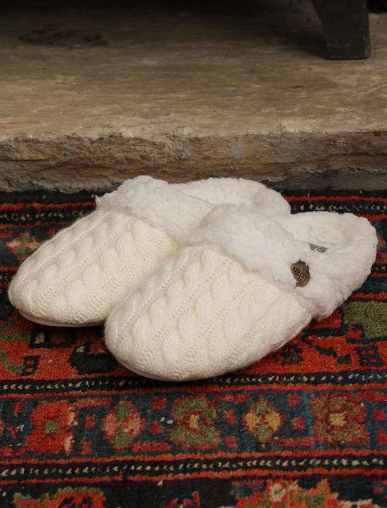 Aran Cashmere Irish Cable Knit Adult Slippers