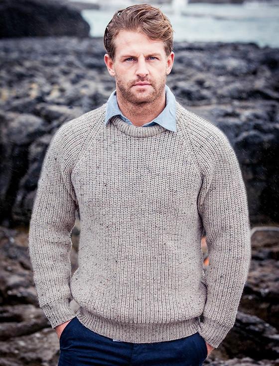Aran Cashmere Irish Fishermans Ribbed Sweater