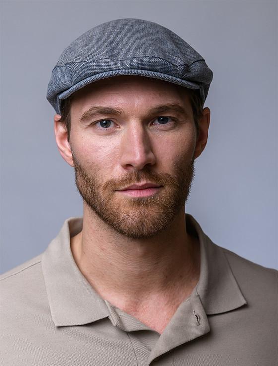 Aran Cashmere Irish Linen Flat Cap - Grey