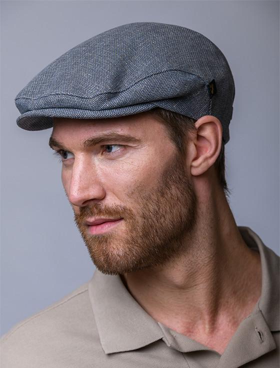 aran cashmere Irish Linen Flat Cap - Grey