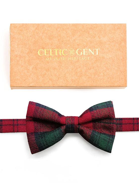 Aran Cashmere Irish Tweed Bow Tie - Red/Green