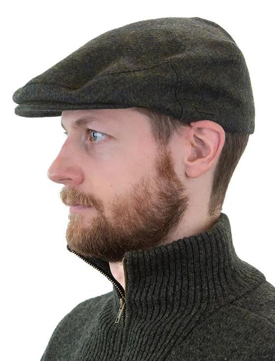 Aran Cashmere Irish Tweed Flat Cap - Dark Green