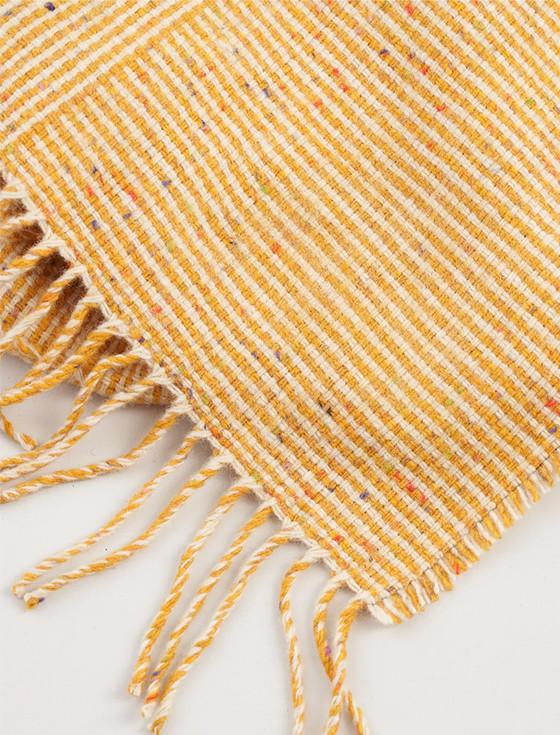 Aran Cashmere Irish Wool Basket Weave Throw - Camel