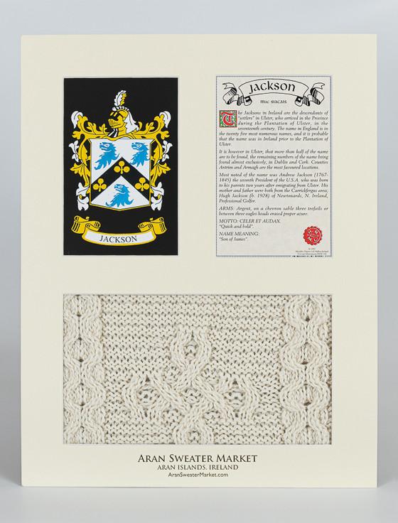 Aran Cashmere Jackson Clan Aran & History Display