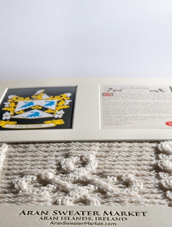 Aran Cashmere Jackson Clan Aran & History Display