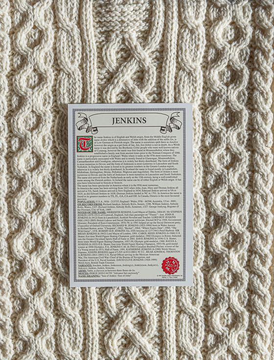 Aran Cashmere Jenkins Clan Aran Throw