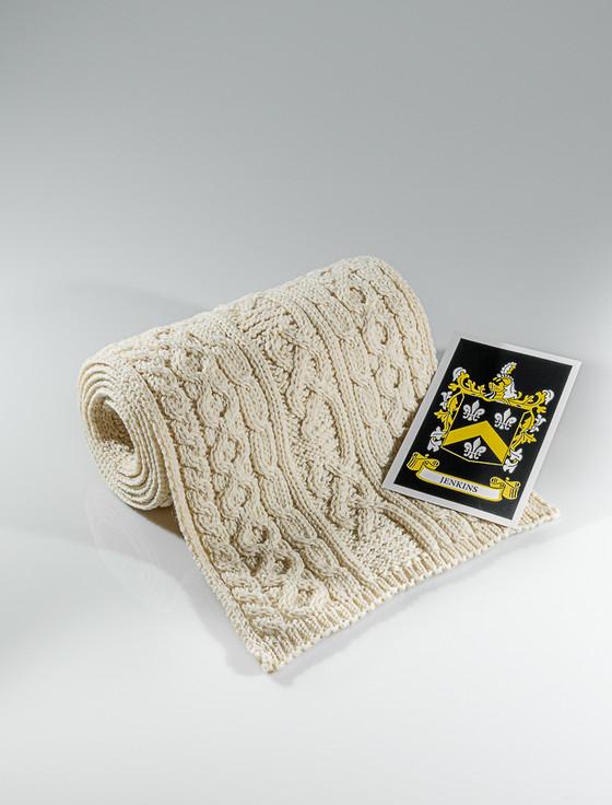 aran cashmere Jenkins Clan Scarf