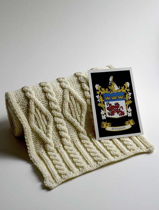 aran cashmere Jennings Clan Scarf