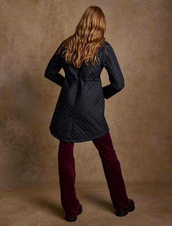 Aran Cashmere Jodie Waxed Coat - Heritage Navy