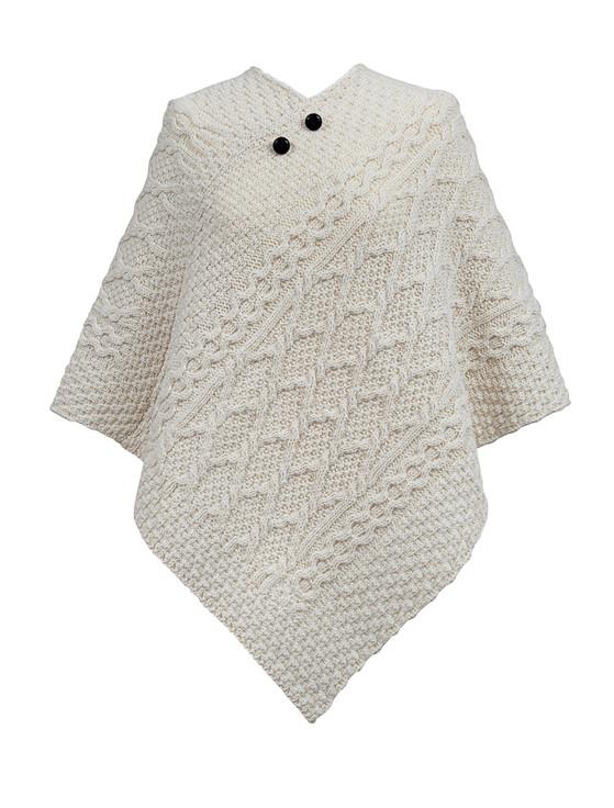 aran cashmere Johnson Clan Aran Poncho