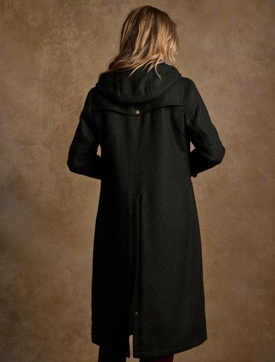 Aran Cashmere Julia Long Tweed Coat - Deep Green