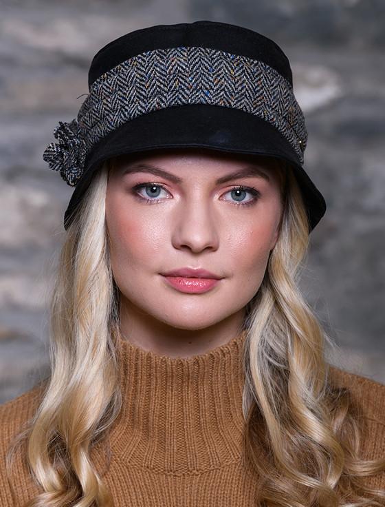 Aran Cashmere Kate Waxed Hat - Black