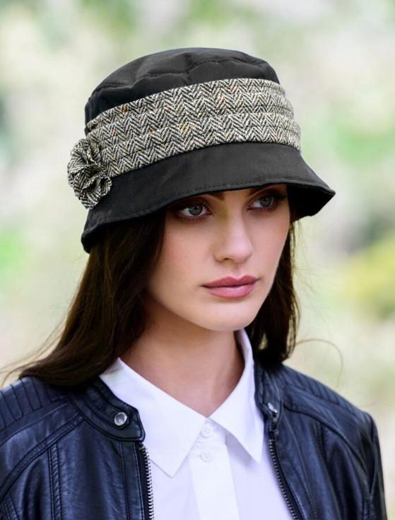 Aran Cashmere Kate Waxed Hat - Black