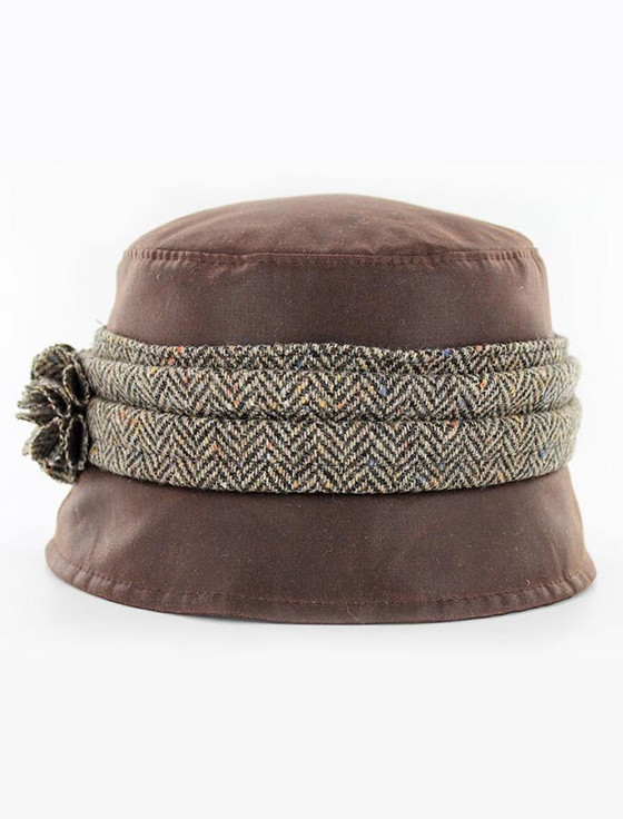 Aran Cashmere Kate Waxed Hat - Brown