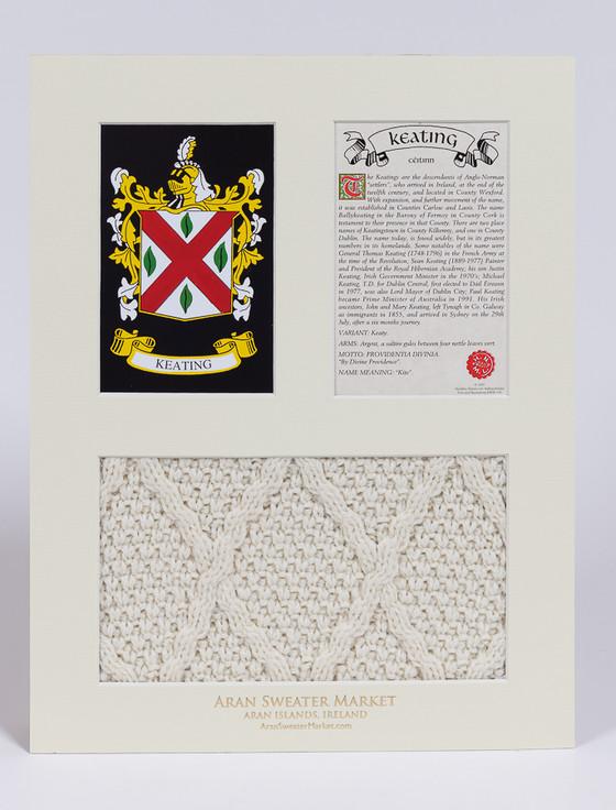 Aran Cashmere Keating Clan Aran & History Display