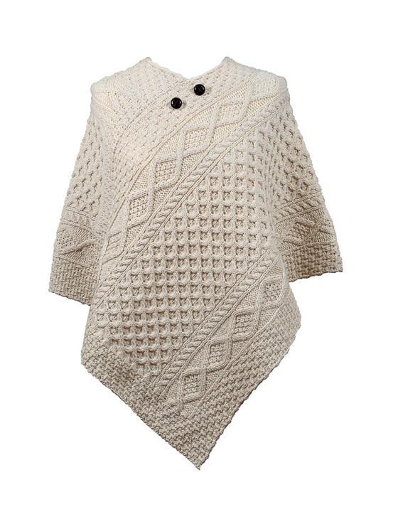 aran cashmere Kelleher Clan Aran Poncho
