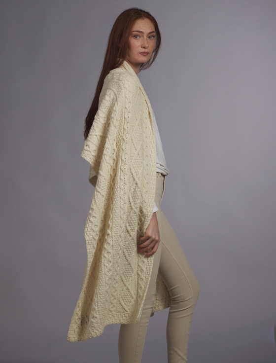 aran cashmere Kelly Clan Aran Wrap