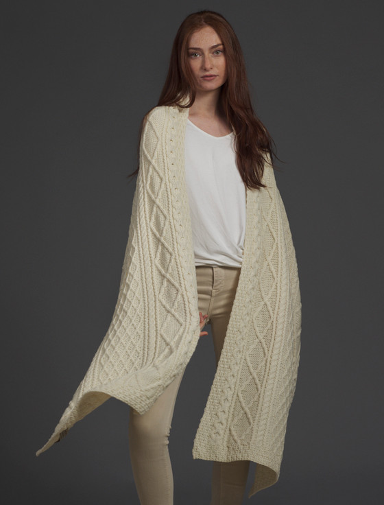 aran cashmere Kennedy Clan Aran Wrap