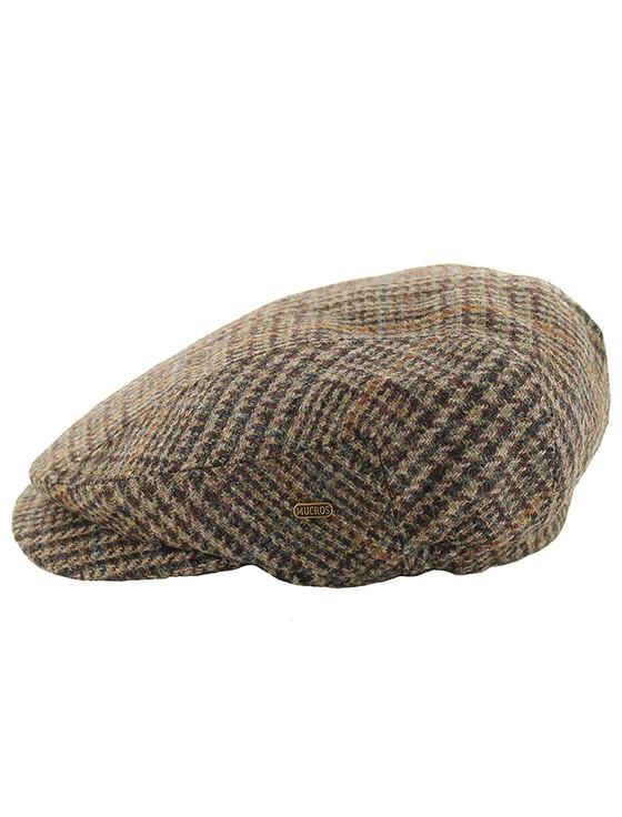 Aran Cashmere Kerry Tweed Flat Cap - Brown Mix