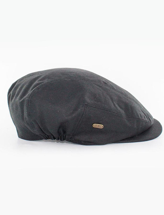 Aran Cashmere Kerry Wax Flat Cap - Black