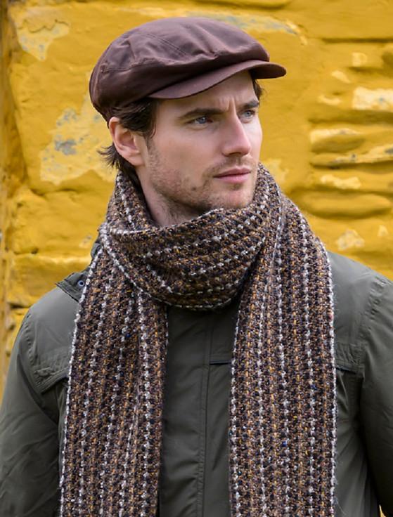 aran cashmere Kerry Wax Flat Cap - Brown