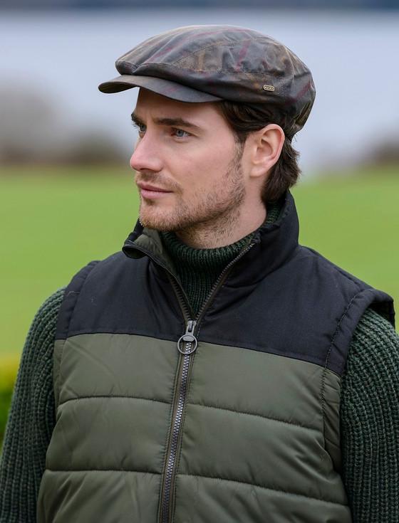 aran cashmere Kerry Wax Flat Cap - Tartan