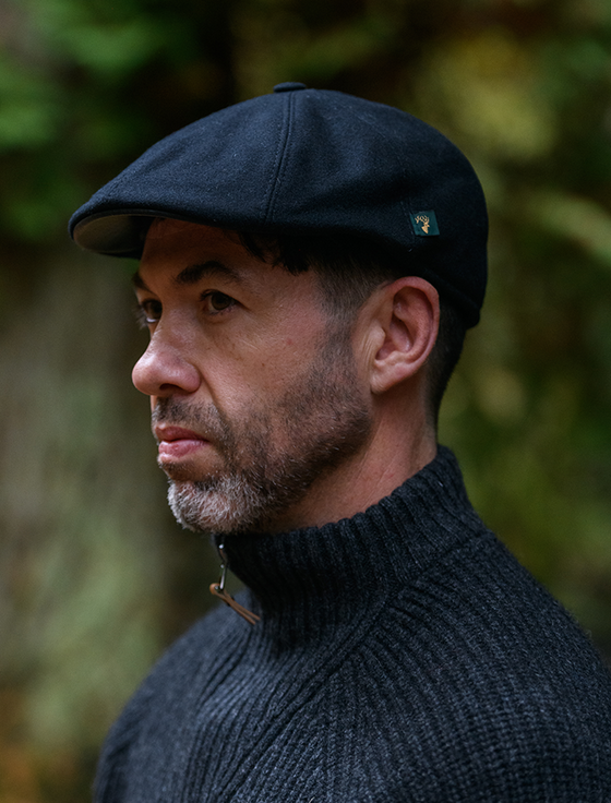 Aran Cashmere Killarney Pub Cap - Black