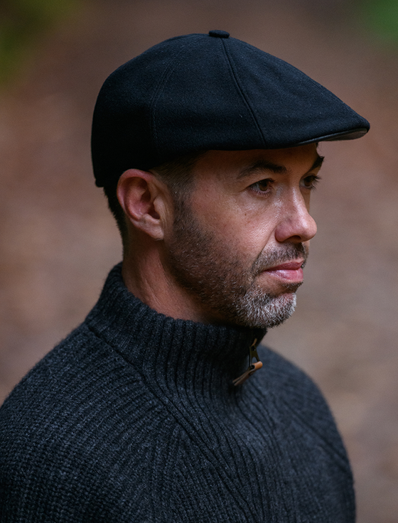 aran cashmere Killarney Pub Cap - Black