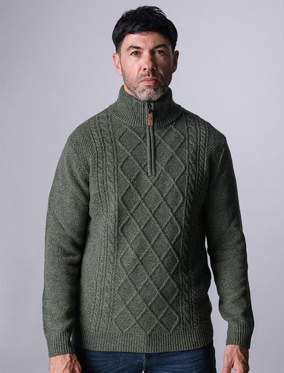 aran cashmere Kinsale Half-Zip Wool Sweater