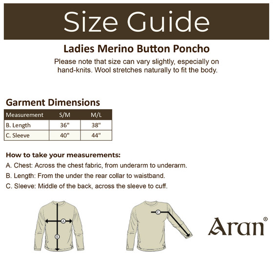 Aran Cashmere L‎adies Merino‎ But‎ton Poncho‎