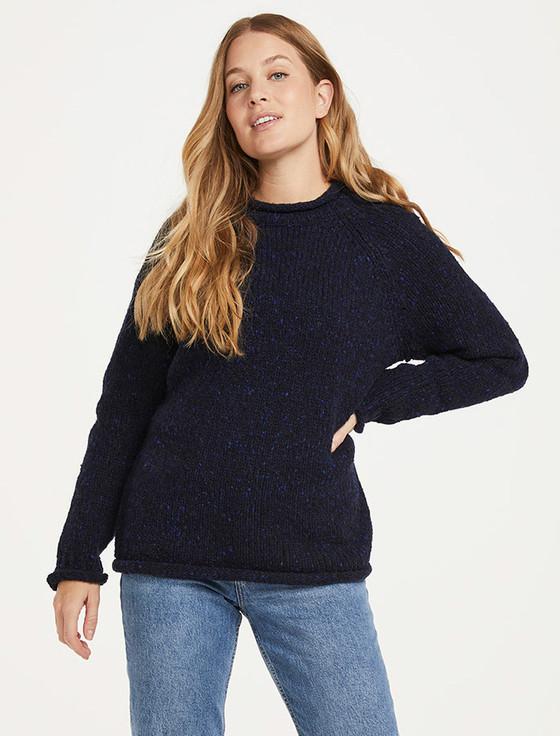 Aran Cashmere L‎adies ‎R‎‎oll Neck ‎Wool S‎weater