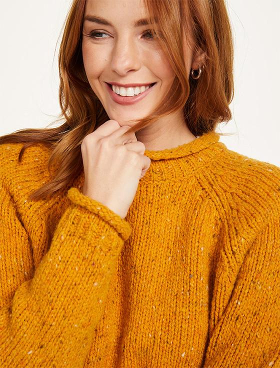 Aran Cashmere Ladies Roll Neck Wool Sweater