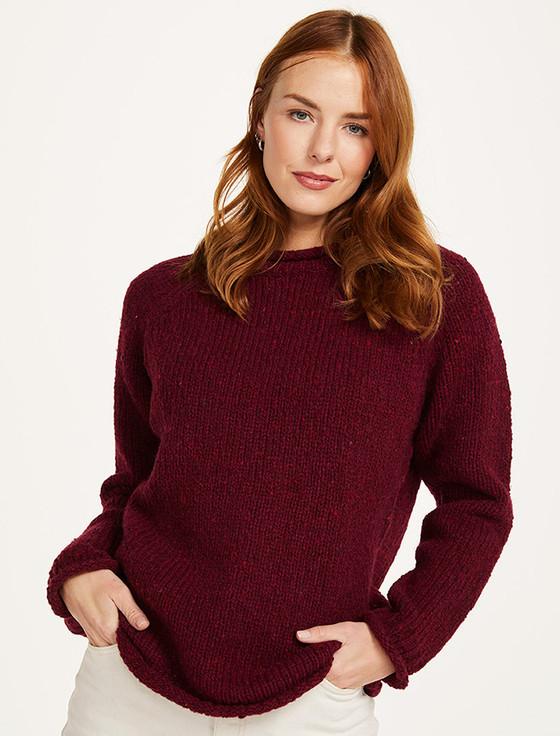Aran Cashmere Ladies Roll Neck Wool Sweater