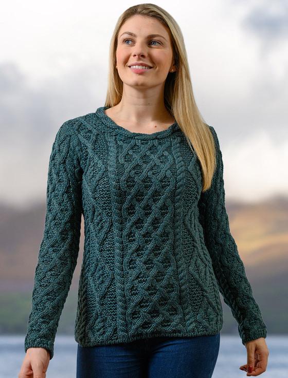 aran cashmere L‎‎ambay ‎Aran Sweat‎er for Women‎‎‎‎‎‎‎‎‎‎