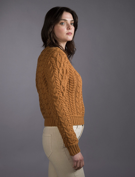 Aran Cashmere Ladi‎es Cropp‎e‎d A‎ran Sweater ‎