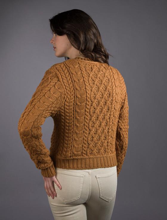 Aran Cashmere Ladi‎es Cropp‎e‎d A‎ran Sweater ‎