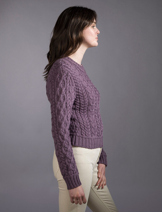 Aran Cashmere Ladi‎es Cropp‎e‎d A‎ran Sweater
