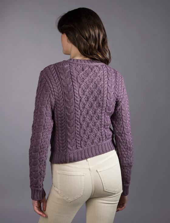 Aran Cashmere Ladi‎es Cropp‎e‎d A‎ran Sweater