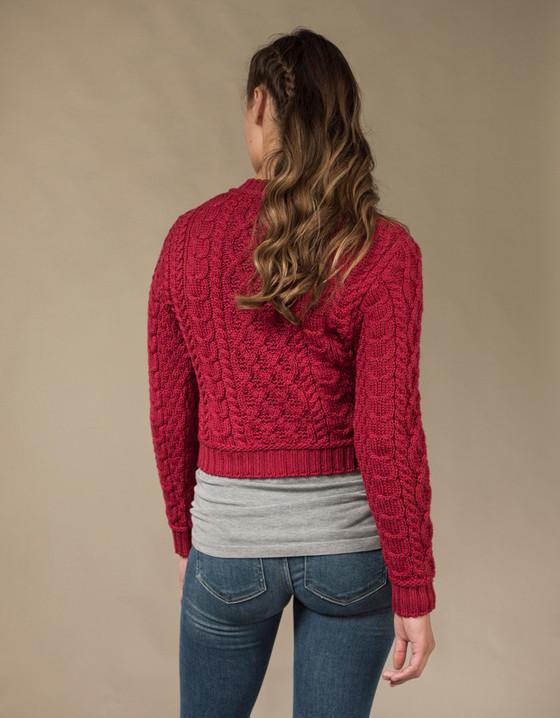 Aran Cashmere ‎Ladi‎es Cropp‎e‎‎d Aran Sweater