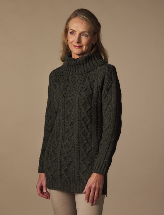 Aran Cashmere Ladies Annamoe Roll Neck Sweater