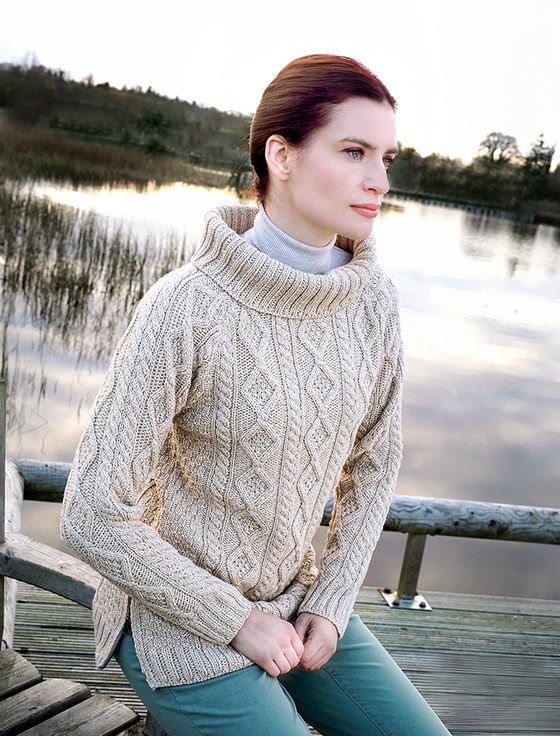 aran cashmere Ladies Annamoe Roll Neck Sweater