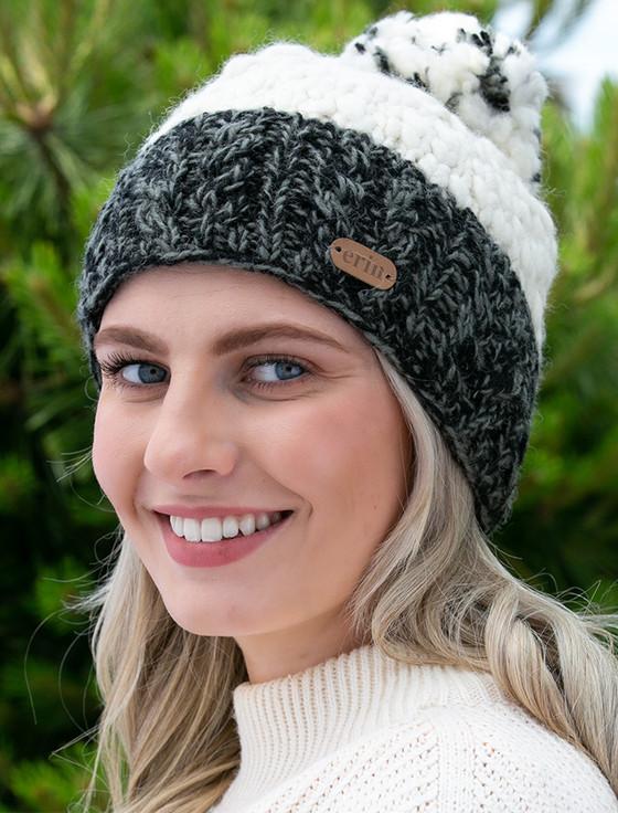 Aran Cashmere Ladies Aran Cable Bobble Hat